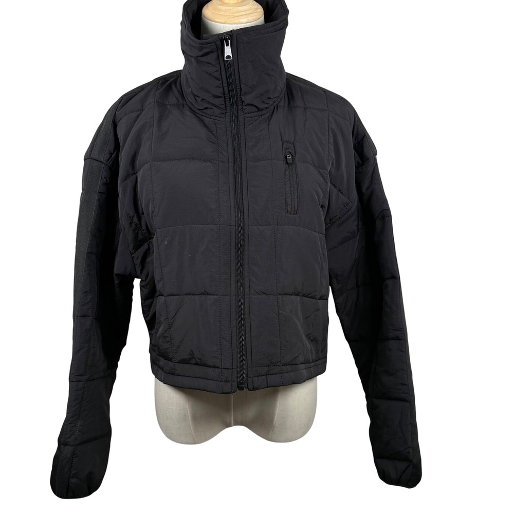 Love Tree L Ultra Light Packable Puffer Jacket Black Quilted Cropped Gorpcore